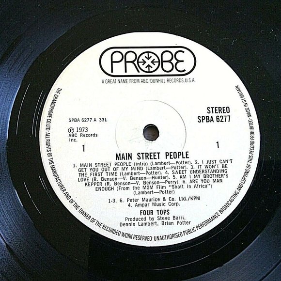 Vintage Vinyl LP The Four Tops - Main Street People Soul Record UK 1973 Music - Picture 14 of 16